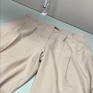Beige Pleated Trousers